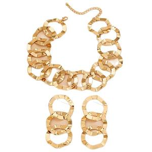 البوب سميكة الملتوية كوبي كبح قلادة الأقراط مجموعة مجوهرات كبيرة ثقيلة واسعة السمين سلسلة مكتنزة قلادة الأقراط مجموعة البانك الهيب هوب - Product Image 5