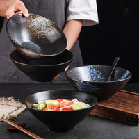 XUANHUI Vente en gros de bols en céramique créatifs japonais Dougasi, bol à servir en poterie de 9 pouces, ensemble de bols à nouilles ramen