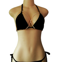 Collier de poitrine de bikini en alliage de mode européenne et américaine, sexy, creux, avec cristaux en strass