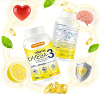 Gélules d'huile de poisson oméga-3 OEM/ODM |   1280 mg par portion |   Saveur citron |   Complément alimentaire pour le soutien du cœur, du cerveau et de l'immunité