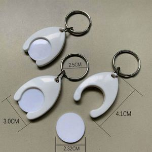 <b>Custom</b> Raindrop Trolley Coin <b>Keychains</b> - Promotional Shopping Cart Tokens - Product Image 2