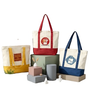 Custom Canvas <b>Bags</b> Zipper Printed Logo <b>Large</b>-Capacity Shoulder/Crossbody Trade Show Promotional <b>Gift</b> Eco-Friendly Tote <b>Bags</b> - Product Image 1