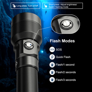 Độ sáng cao 1100-Lumen sạc dẫn lặn Đèn pin không thấm nước đến 100m cho tầm xa chiếu sáng dưới nước - Product Image 6