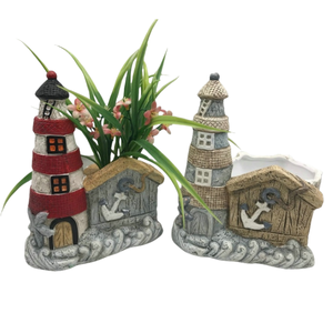 Vente en gros Pots en céramique personnalisés sur le thème <span class=keywords><strong>de</strong></span> l'océan pour plantes Couvertures <span class=keywords><strong>de</strong></span> pots <span class=keywords><strong>de</strong></span> fleurs <span class=keywords><strong>Phare</strong></span> Design Décoration intérieure Idéal pour les kits <span class=keywords><strong>de</strong></span> jardin - Product Image 1
