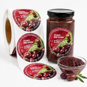 Etiqueta Personalizada FX, Adhesivo Impermeable de Vinilo, Etiquetas Redondas con Logotipo en Rollo para Frascos de Salsa de Aceitunas, Envases de Alimentos - Product Image 1