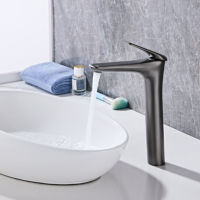 Robinet Mitigeur Gris Anthracite en Laiton de Haute Qualité, Anti-corrosion, à Poignée Unique, pour Eau Chaude et Froide, Réglable, Norme Élevée