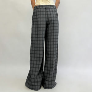 Pantalones Casuales de Primavera para Mujer, Clásicos, Vintage, a Cuadros, con Contraste de Color, Corte Recto, Transpirables, 100% Poliéster - Product Image 3