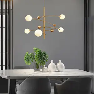 Lampadario soffitto 5 luci nordico moderno metallo vetro G9 apparecchio per cucina sala da pranzo soggiorno