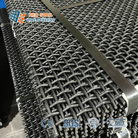 Maille de tamis vibrant tissée en acier au manganèse à haute résistance à la traction, tissage plat, pour la découpe, la soudure, l'exploitation minière, les concasseurs de roches et de pierres