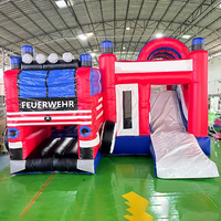 Structure gonflable interactive innovante FEUERWEHR Design, combo château gonflable et toboggan pour centres de loisirs et de récréation modernes
