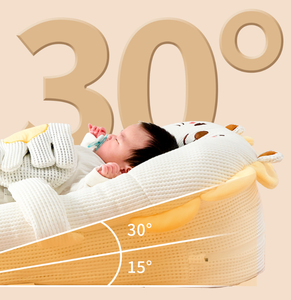 <span class=keywords><strong>Lit</strong></span> bébé multifonctionnel pour co-dormir 0-6 mois 90x46cm avec housse en tissu rayé respirant, rembourrage en coton PP <span class=keywords><strong>et</strong></span> éponge - Product Image 3