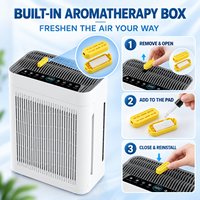 Purificateur d'air avec filtre HEPA H13, charbon actif, aromathérapie, design électrique portable, construction en plastique, fonctionnement silencieux, 300 m³/h