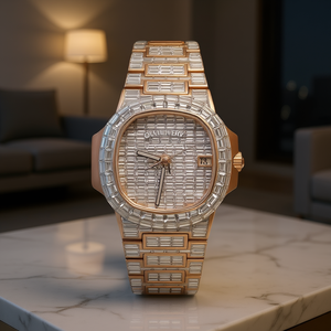 Reloj de Lujo para Hombre con Diamantes Moissanite y Cuarzo, Correa de Acero Inoxidable, Caja Cuadrada, Esfera Analógica, Visualización de Fecha, Estilo Ejecutivo - Product Image 2