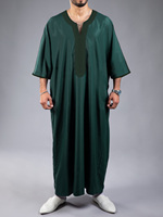 Thobe Musulman Brodé 2024 pour Hommes, Robe Djellaba, Abaya, Jellabiya ou Boubou Marocain pour Homme
