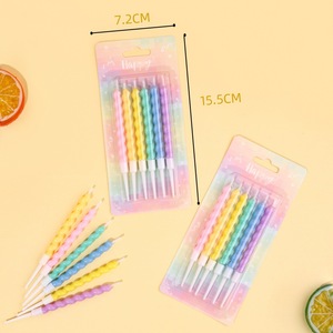 Twisted Spiral Birthday Candles Colorful Macaron Style Cake Decorations <b>Paraffin</b> Material Pack Of 6 - Product Image 5
