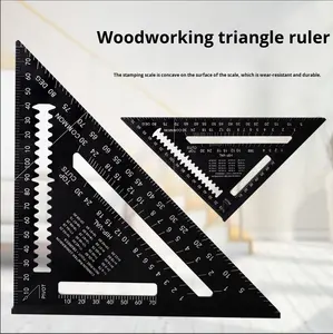 Sınır Ötesi Markasız Ahşap İşleme Üçgen Cetveli Alüminyum Alaşımlı Özel Dik Açılı 7 İnç Metrik 45 ve 90 Derece - Product Image 2