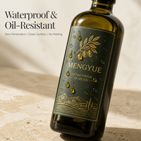 Étiquette adhésive personnalisée imperméable et résistante à l'huile, avec logo imprimé en feuille d'or, pour cosmétiques, huile d'olive, bouteilles de vin