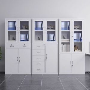 China <b>Metal</b> Cabinet Storage 4 Door Office Glass <b>Drawer</b> Steel Filing CL-FC-1741 Knock-down Structure Easy Assembly for Quick Setu - Product Image 1