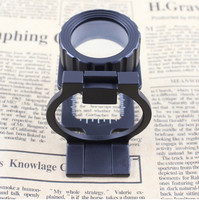 Professional Inspection Magnifying Mirror Double-Layer Glass Lens Alloy Foldable Magnifier with LED Light Metal