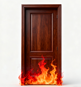 Portes de chambre d'hôtel modernes en bois durables, personnalisées ODM/OEM, fabriquées en usine depuis 36 ans, résistantes au feu - Certifiées UL, porte de sortie - Product Image 1