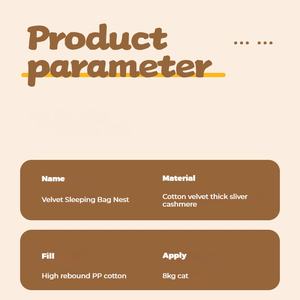 Luxe Katten Slaapzak Linnen Stof Duurzaam Wasbaar Huisdier Knuffelbed Met Dierenpatroon Duurzaam Traagschuim Op Maat - Product Image 6