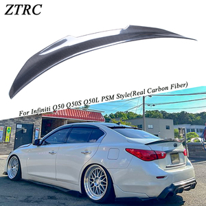 สำหรับ Q50 Q50S Q50L สไตล์ PSM2จริงคาร์บอนไฟเบอร์ด้านหลังสปอยเลอร์ลำตัวปีก2013-2025 - Product Image 1