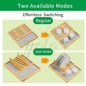 Grand plat en pierre séchage rapide diatomite tapis nouveau polyvalent pliable pliable bambou avec pieds jambes enrouler pour comptoir de cuisine - Product Image 5