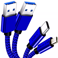 Câble USB Type C tressé en nylon durable, résistant à la flexion, avec logo personnalisé OEM, prix d'usine, charge rapide 3A pour téléphone et ordinateur