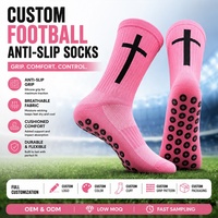 Chaussettes de football antidérapantes personnalisées unisexes en gros, respirantes, athlétiques, antidérapantes, chaussettes de football personnalisées avec grip pour jeunes