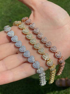 Nuevas Pulseras de Aleación con Dijes Personalizados, Cierre de Caja Unisex, Joyería de Boda Moderna, Venta al por Mayor, Estilo Hip Hop Lujoso, Moissanita de 10 CT - Product Image 3