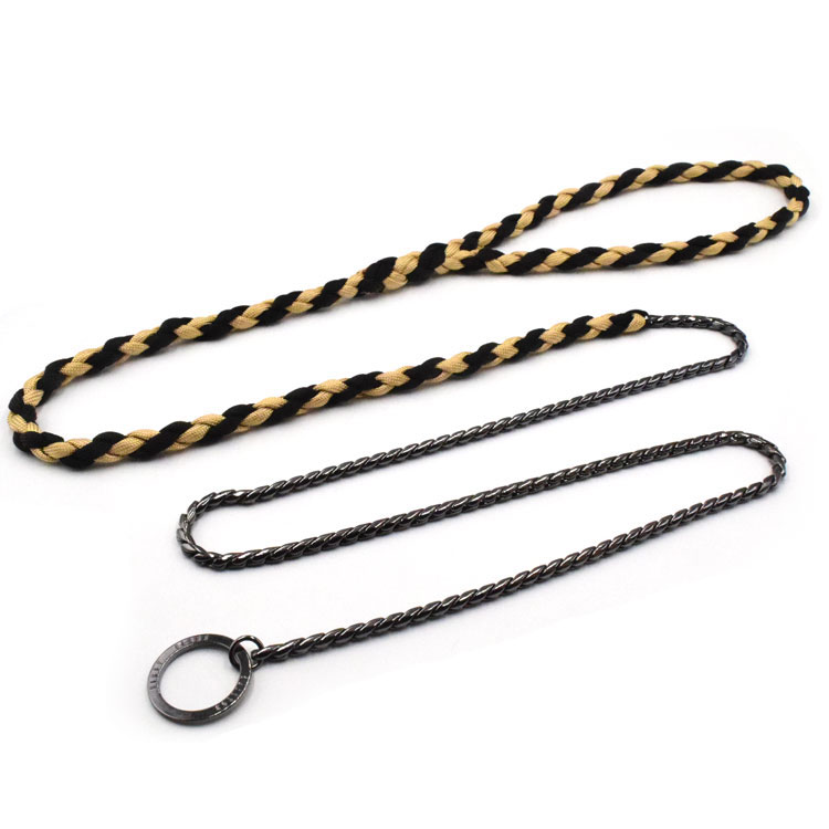 Có Thể Điều Chỉnh Dây Trượt Chó Dây Xích Cổ Áo Đặt Paracord Dog Show Chì