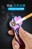 Briquet Fidget Spinner Nouveauté avec Lumières Colorées, Mots Modifiables, Design Créatif Personnalisé, Rechargeable