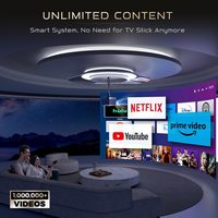 Proyector de Video Portátil Inteligente 3 en 1 Aurzen Boom 3 Compatible con 4K, Oficial de Netflix, 500 ANSI, Proyector Casero con WiFi