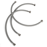 Tuyau d'alimentation tressé SUS304 avec raccords à compression en laiton 3/8 BSPT, moderne, durable et flexible pour cuisine et salle de bain