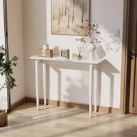 Table console moderne de style mid-century en chêne blanc massif, 39,4'' de large, pour le salon