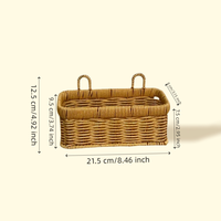 Panier suspendu rectangulaire tissé à la main, imitation rotin, pour rangement mural cuisine et salle de bain – Direct Usine