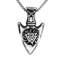 Liontin Viking Baja Tahan Karat 316L Kompas Rune Personalisasi Jangkar Kapal Modis Liontin Kalung Pria Serbaguna Grosir