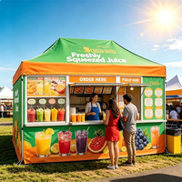 Carpa de Doble Capa Personalizada para Puesto de Comida, Estructura de Aluminio, Tela Oxford 600D Impermeable, Stand de Exhibición Plegable