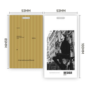 Etiqueta de cartón duro plegable de doble capa Leyenda de imagen personalizable Logotipo Textura de rayas verticales Etiqueta de marca de papel de gama alta - Product Image 6