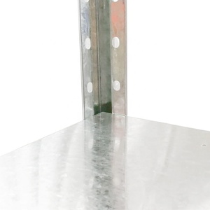 4 Tier Giá Rẻ Ánh Sáng Duty Rack Kim Loại Kẽm Mạ Lưu Trữ Kệ Mạ Kẽm Góc Rãnh Sắt Kệ Cho Kho - Product Image 6