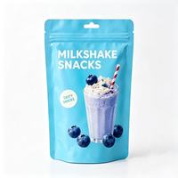 Sachets refermables imprimés Blueberry Milkshake, sacs d'emballage alimentaire de qualité alimentaire avec trou de suspension
