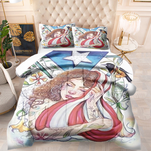 Couette personnalisée avec drapeau de Porto Rico, ensemble de couette imprimé en 3D, ensemble de literie au design <span class=keywords><strong>personnalisé</strong></span> - Product Image 1