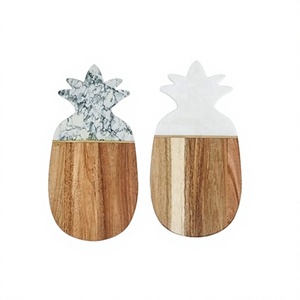Ensemble de 2 planches à découper en forme d'ananas, en bois et en marbre, pour la cuisine, best-seller - Product Image 1