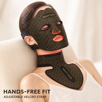 Masque facial LED 2-en-1 à lumière rouge en silicone pour le visage et le cou, hydratant et nourrissant, appareil de beauté domestique