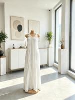 Nouvelle Robe Longue Plissée Maxi Sans Manches à Bretelles et Décoration Florale pour Femme Africaine, Collection 2026