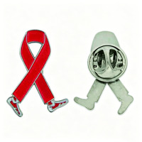 Pins de Solapa Personalizados con Cinta Roja, Broches de Aleación de Esmalte Duro para Concientización sobre VIH/SIDA y Cáncer de Mama, Ideales como Regalo para Niños o Bodas