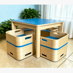 Set Tavolo <span class=keywords><strong>e</strong></span> Sedie Multifunzione per Bambini, Set di <span class=keywords><strong>Mobili</strong></span> Adattabili in 3 Pezzi per Casa <span class=keywords><strong>e</strong></span> Asilo Nido - Product Image 1