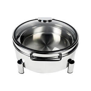 Calentador de <span class=keywords><strong>Comida</strong></span> Eléctrico FLEY, Recipiente Redondo Hidráulico de Acero Inoxidable con Tapa de Vidrio <span class=keywords><strong>para</strong></span> Hoteles, Fiestas, Banquetes <span class=keywords><strong>y</strong></span> Buffets - Product Image 5