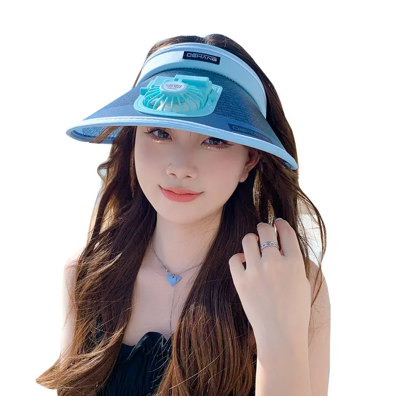 Summer Sun Hat with Fan for Women Large Brim and Face Visibility for Beach and Sports New Outdoor Sun Visor