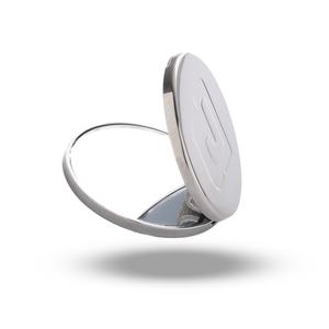 Silver Plated Custom Debossed Logo Dual Side High Quality Cosmetic <b>Compact</b> <b>Mirror</b> - Product Image 5